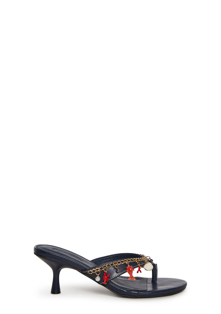 Mila Nautical Charm Thong Sandal - Navy