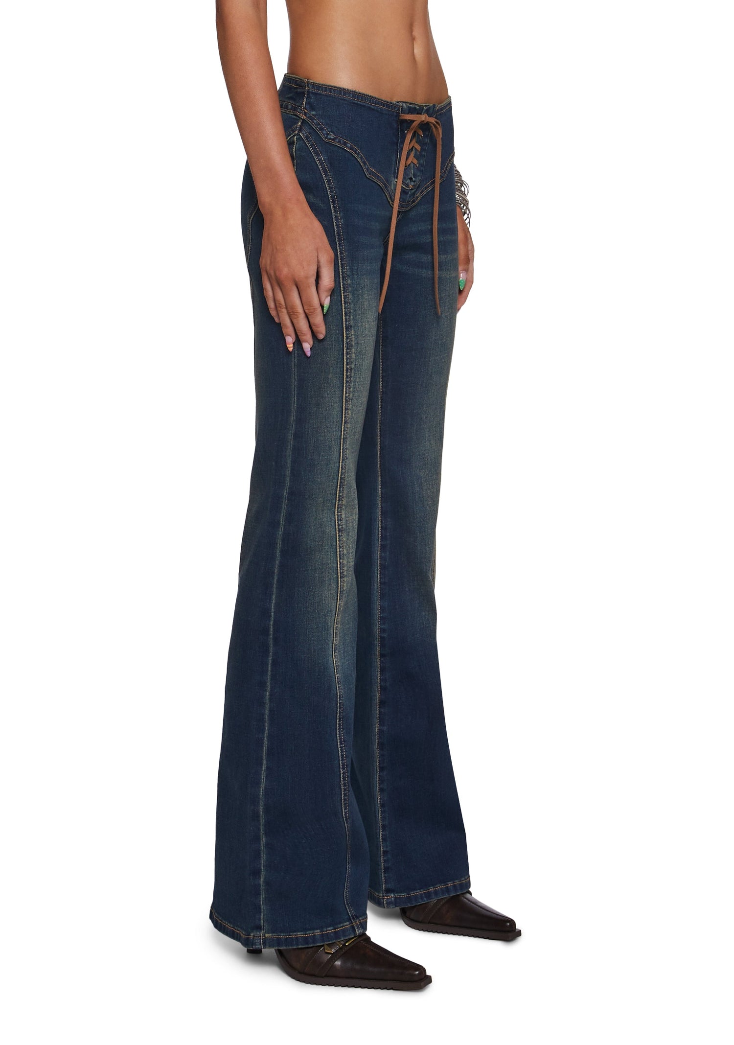 The Brittany Lace Up Jeans