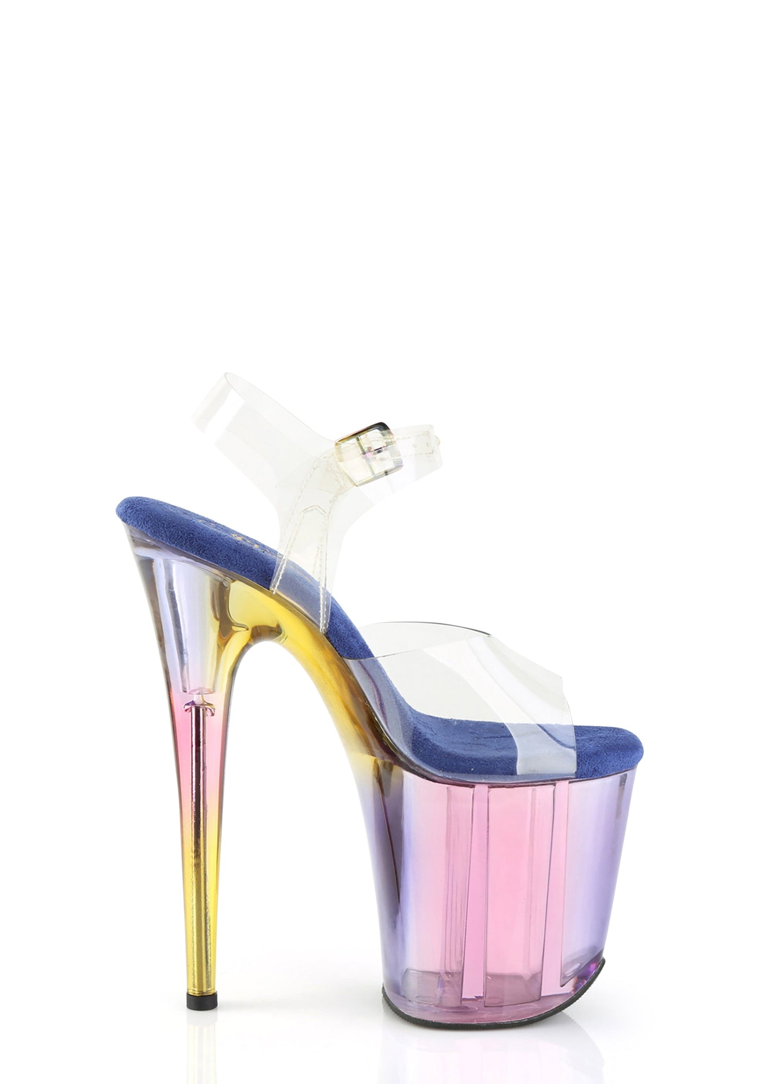 Flamingo-808 Platform Ankle Strap Sandals - Holographic