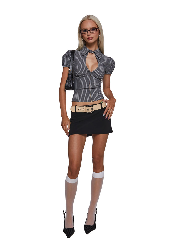 Popular Girl Belted Mini Skort