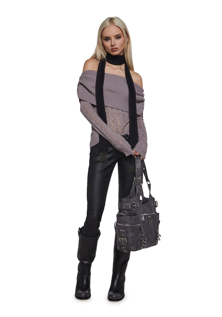 Flirty Tease Off The Shoulder Sweater