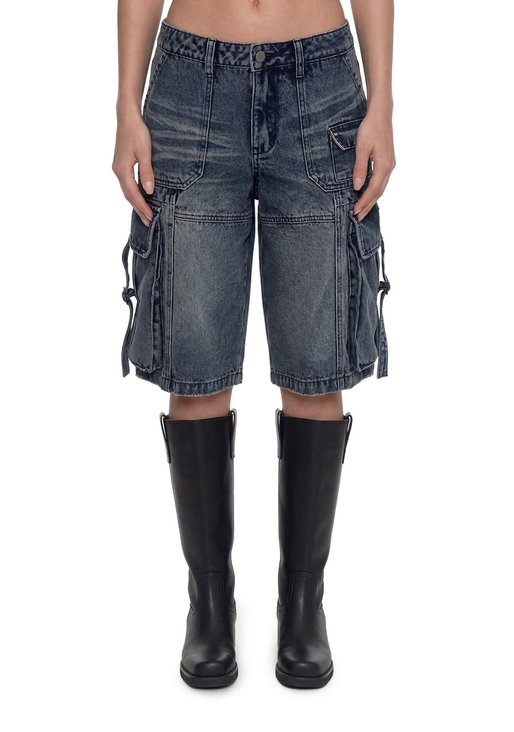 Underground Rage Denim Cargo Shorts