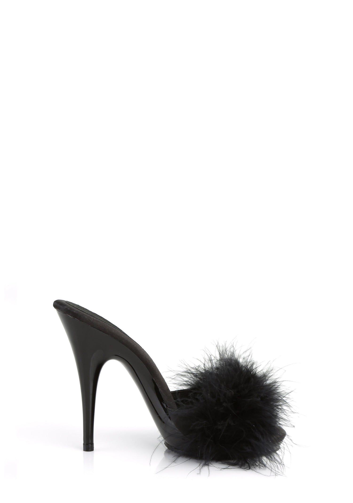 Poise-501 Platform Marabou Slides-Black