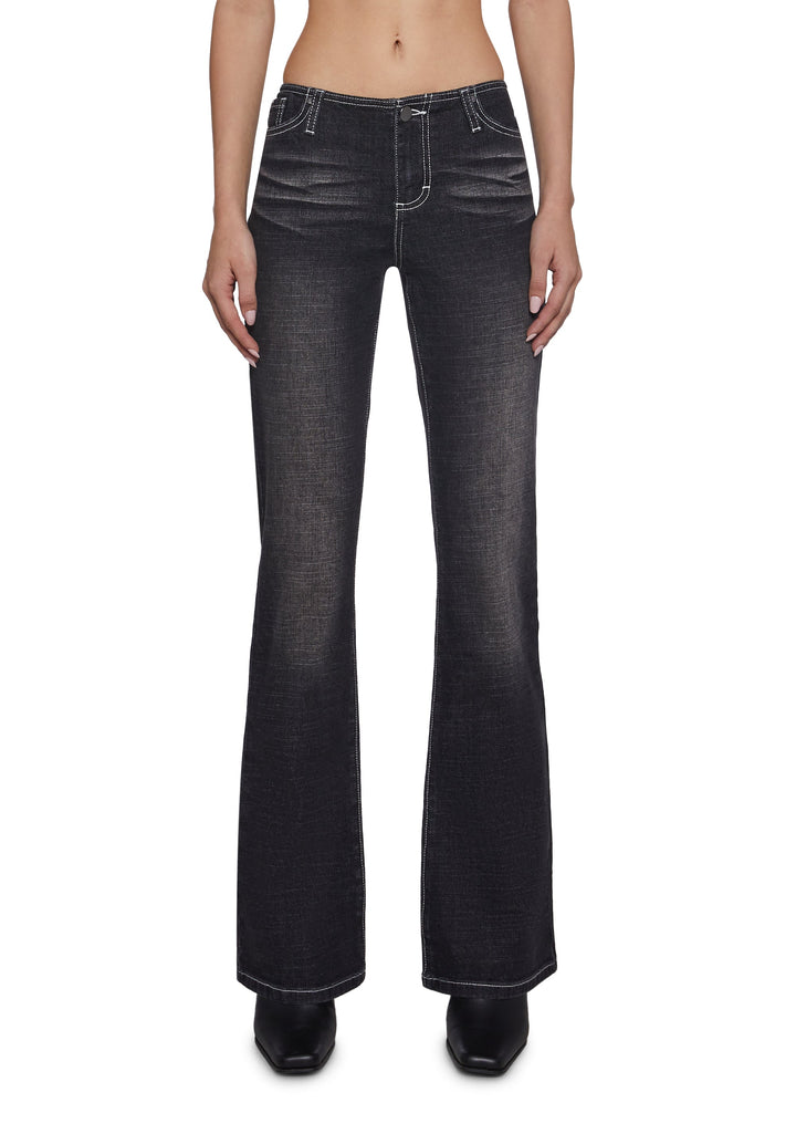 Elle Low Rise Jeans - Black