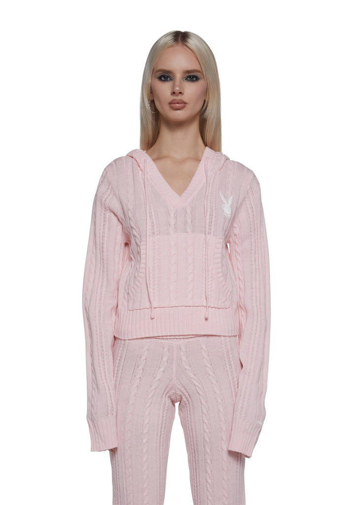 Cable Knit Pullover Hoodie