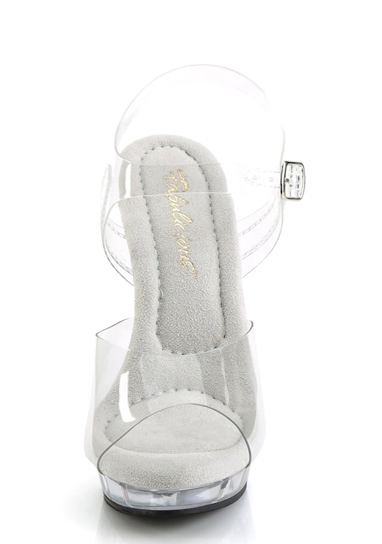 Lip-108 Platform Ankle Strap Sandals-Clear