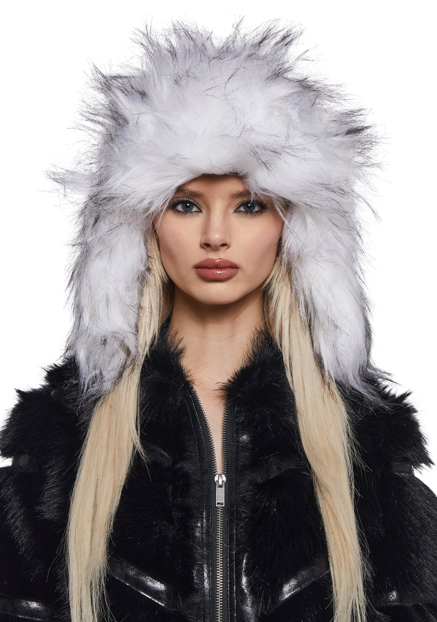 Aura Faux Fur Trapper Hat - White