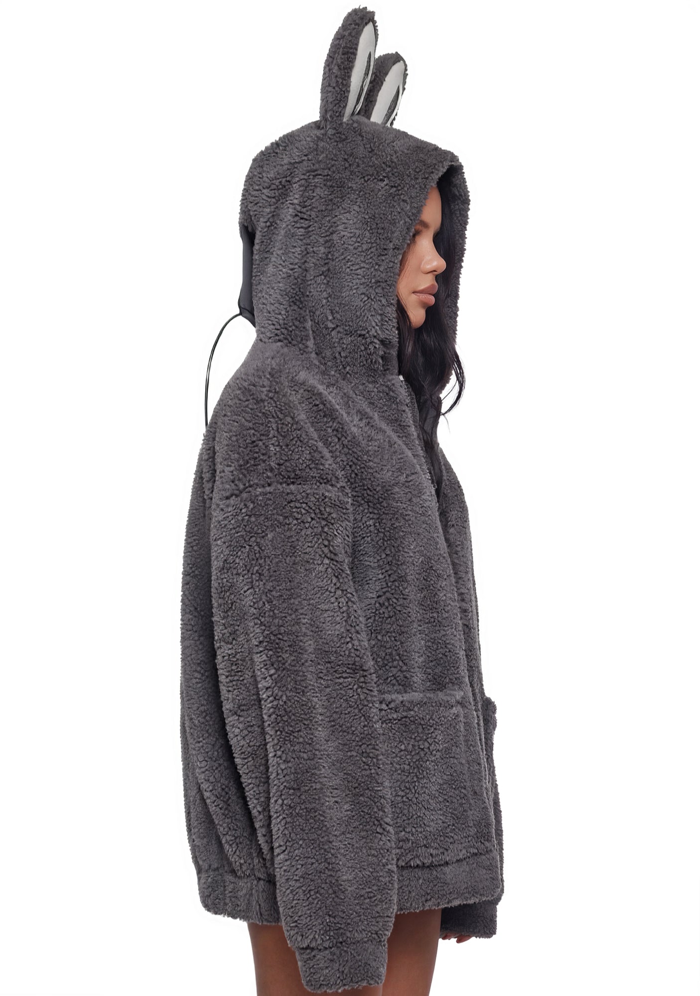Labubu Sherpa Jacket - Gray
