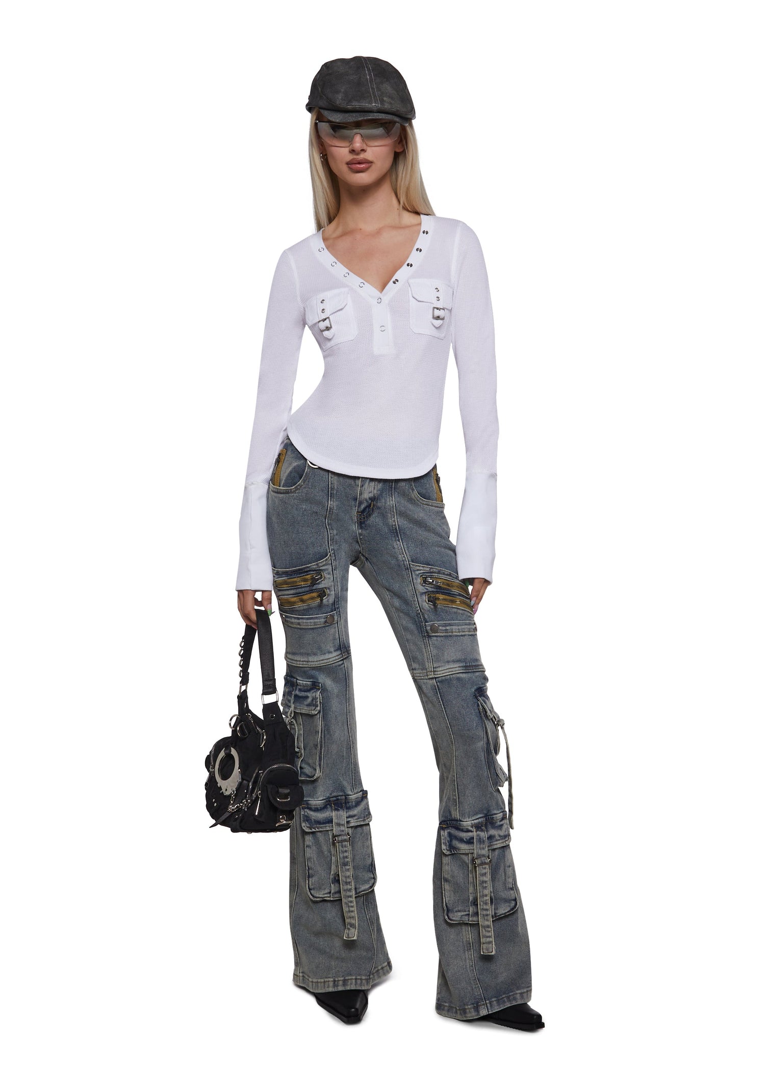 Brianna Long Sleeve Top - White