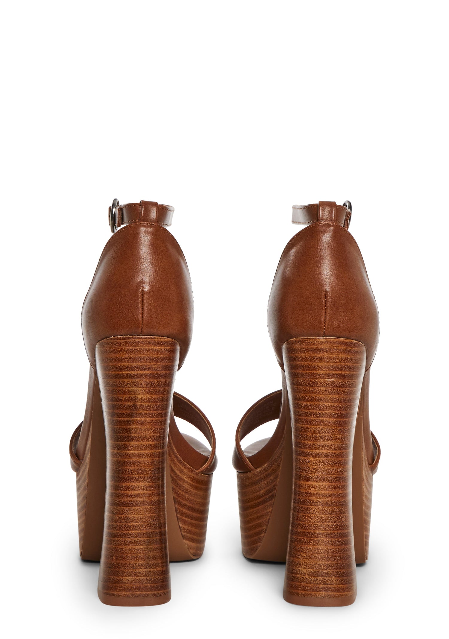 Holy Revelation Wooden Platform Heels - Brown