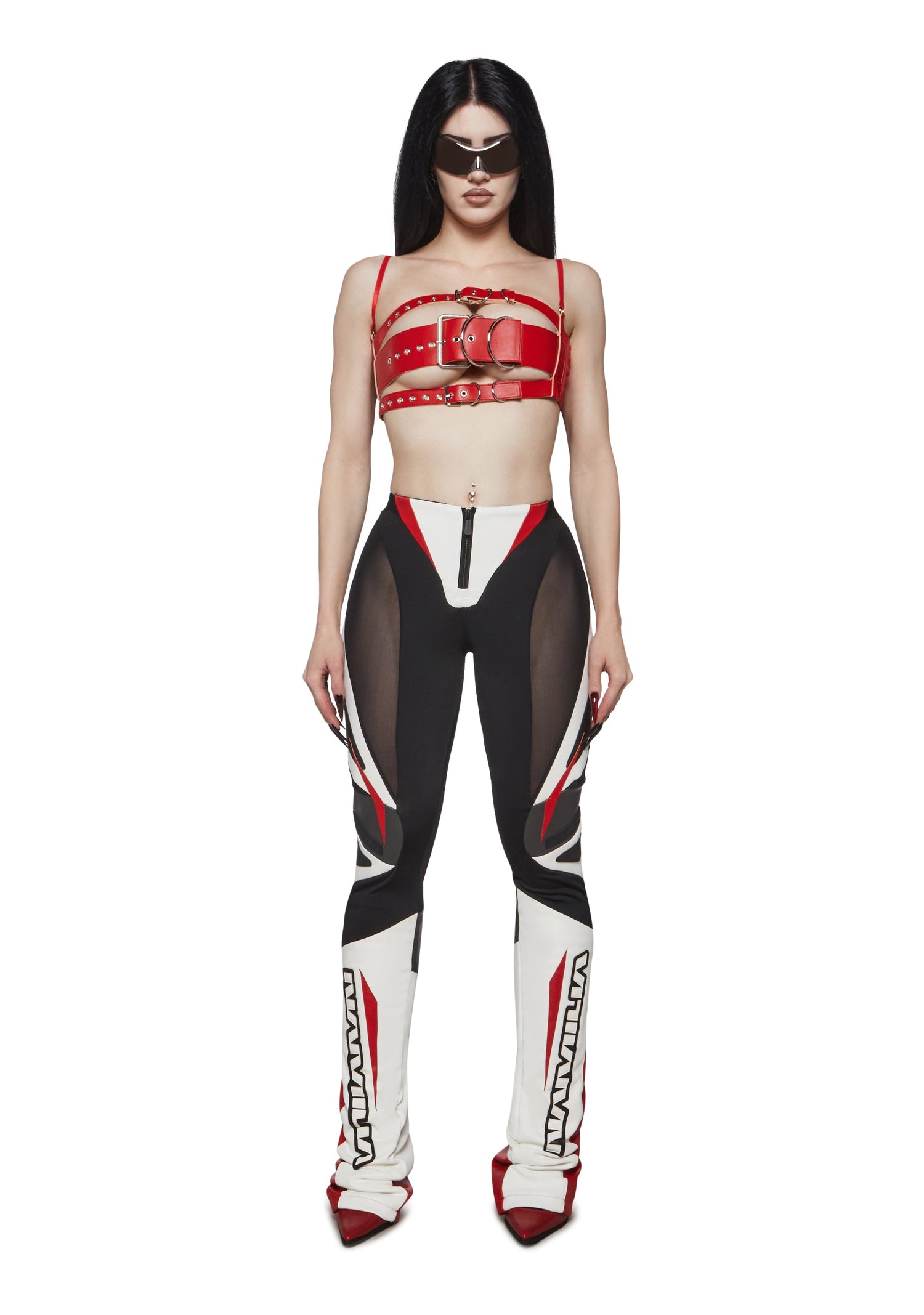 Moto Mesh pants - White