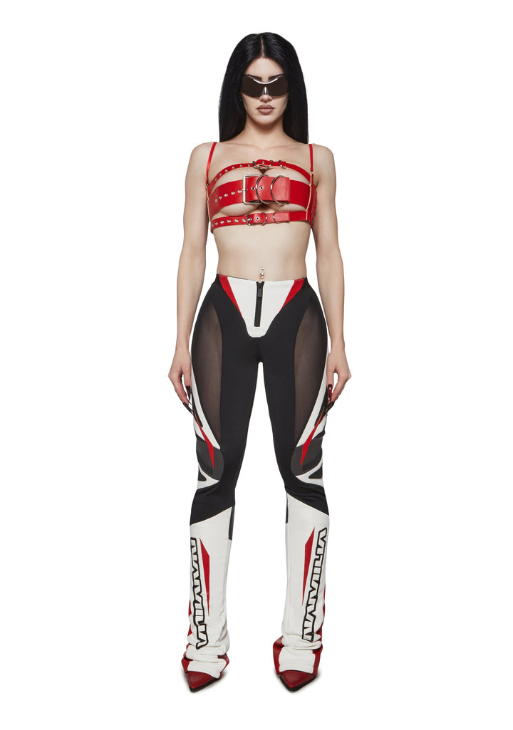 Moto Mesh pants - White