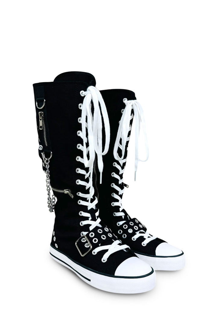 Rawr XD OG Knee High Sneakers - Black/White