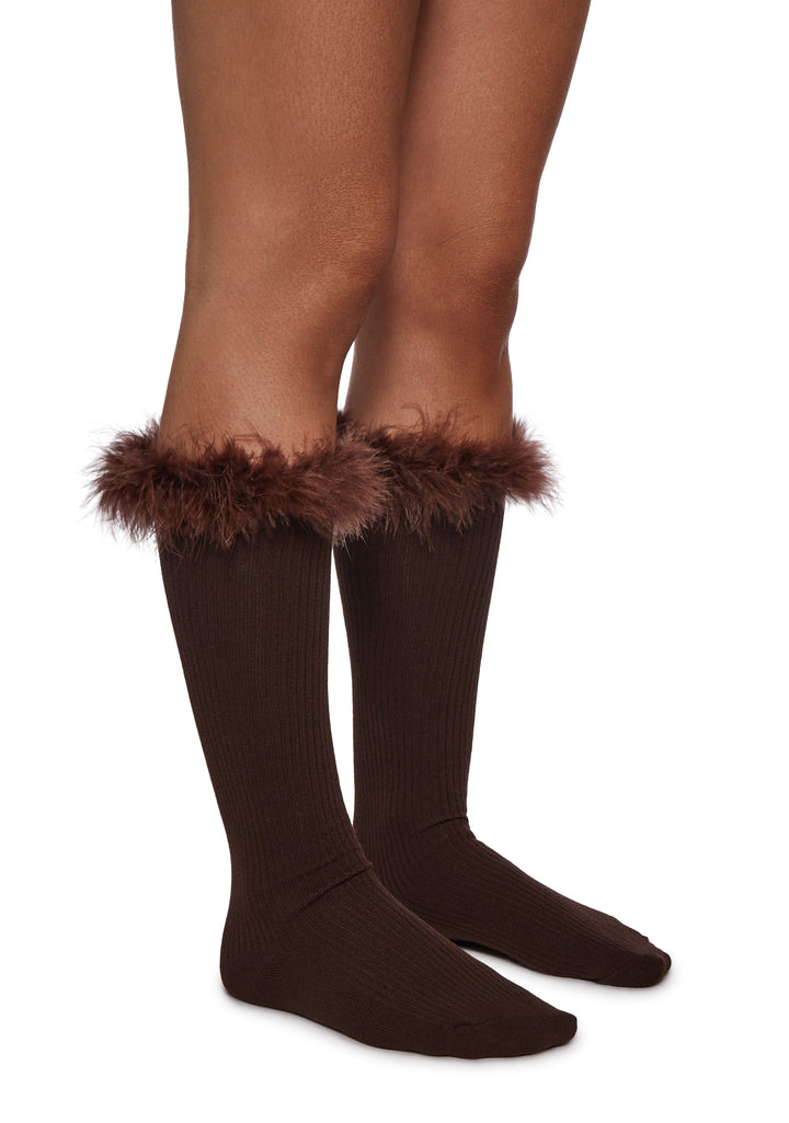 Snowy Top Knit Socks