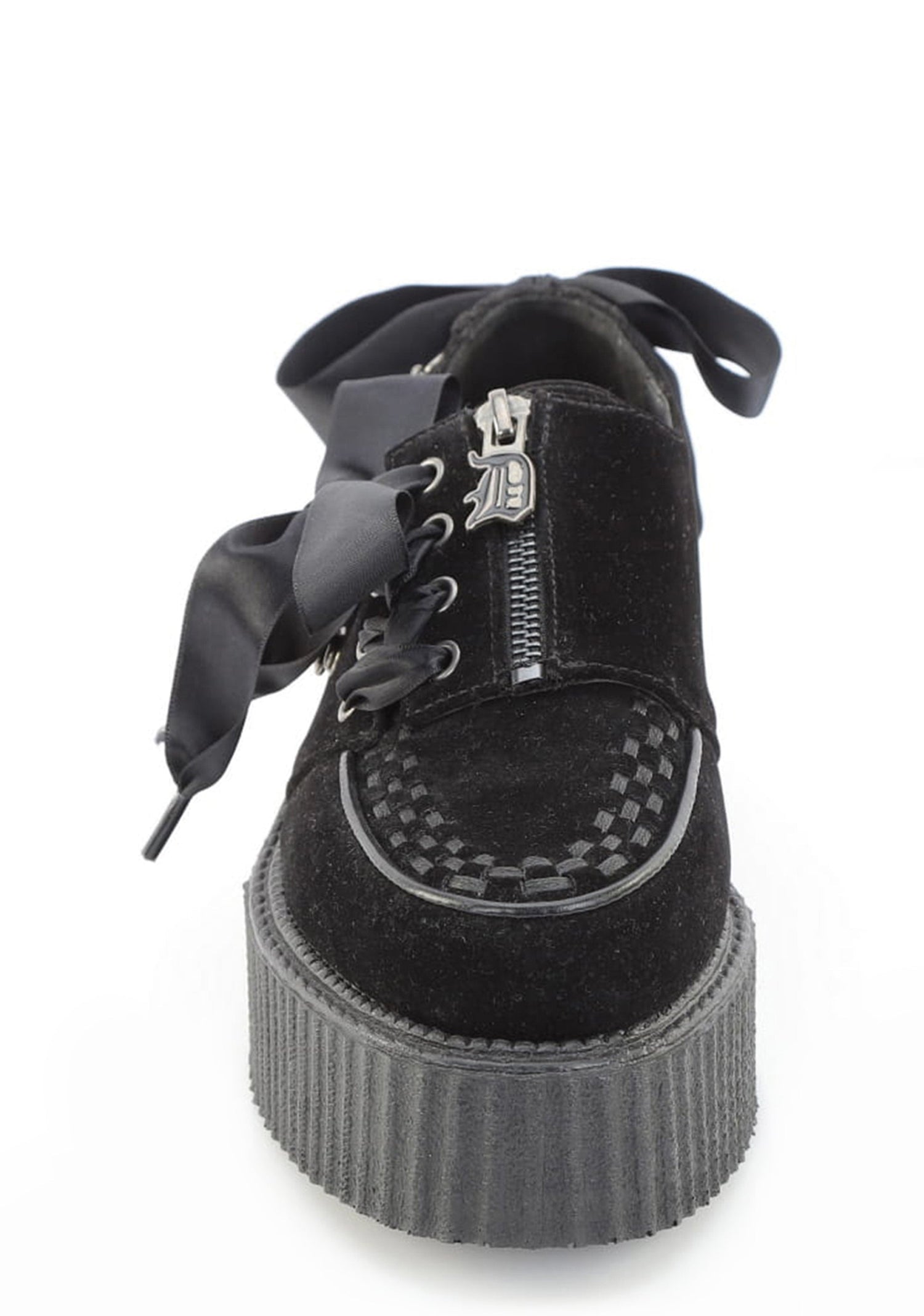 Creeper-312 Suede Oxford Platform Shoes with Bows