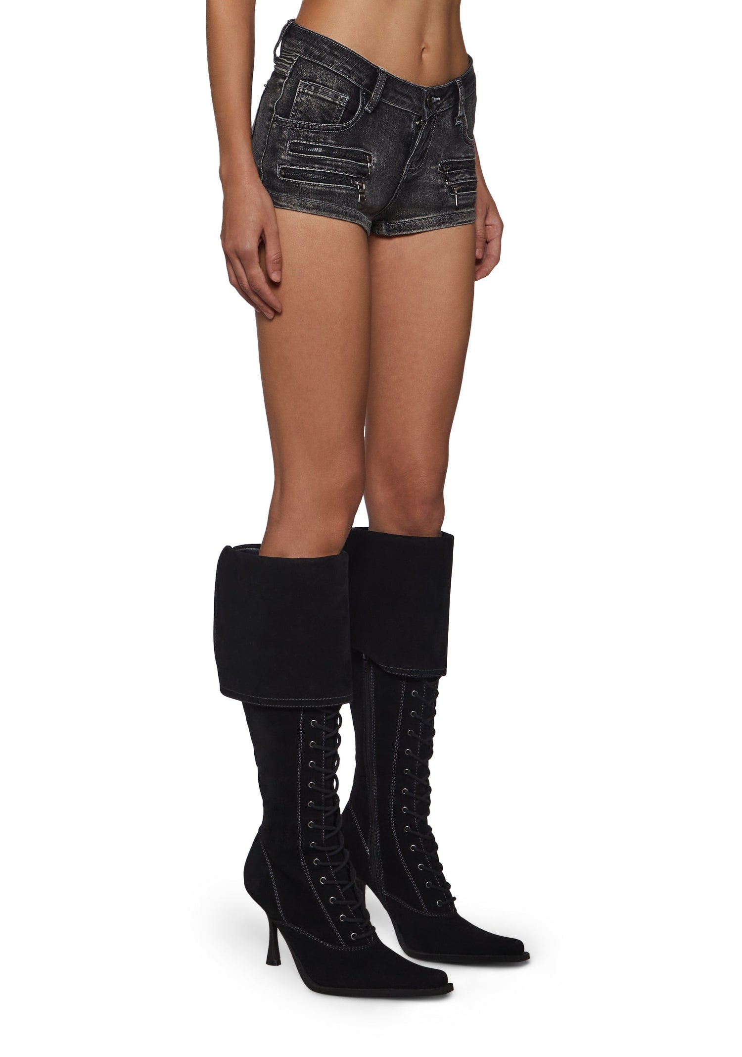 Effy Super Low Rise Denim Shorts