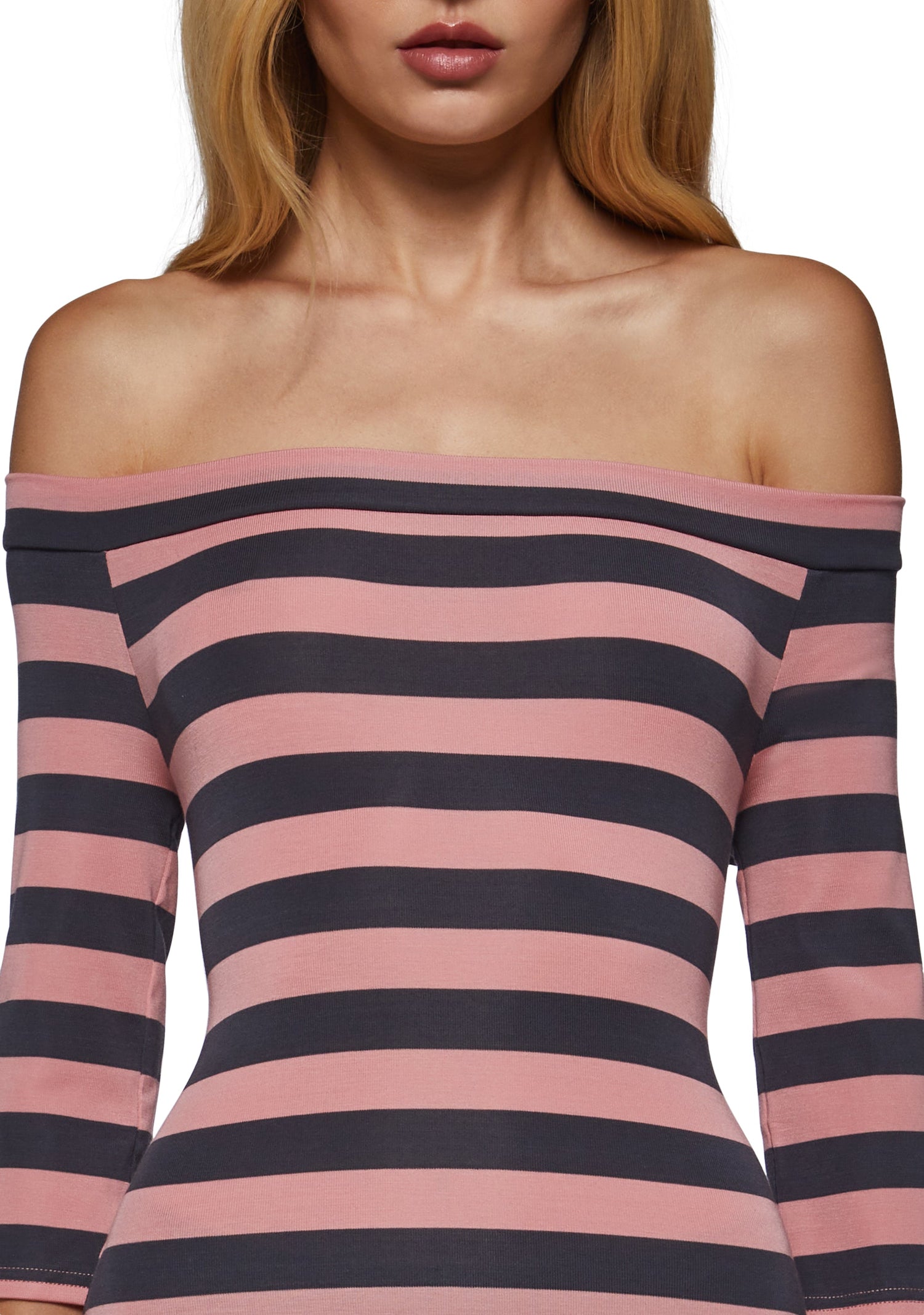 Melanie Off The Shoulder Quarter Sleeve Top - Pink