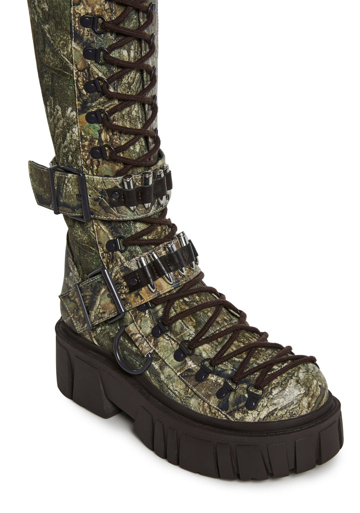 Camo Knee High Boots