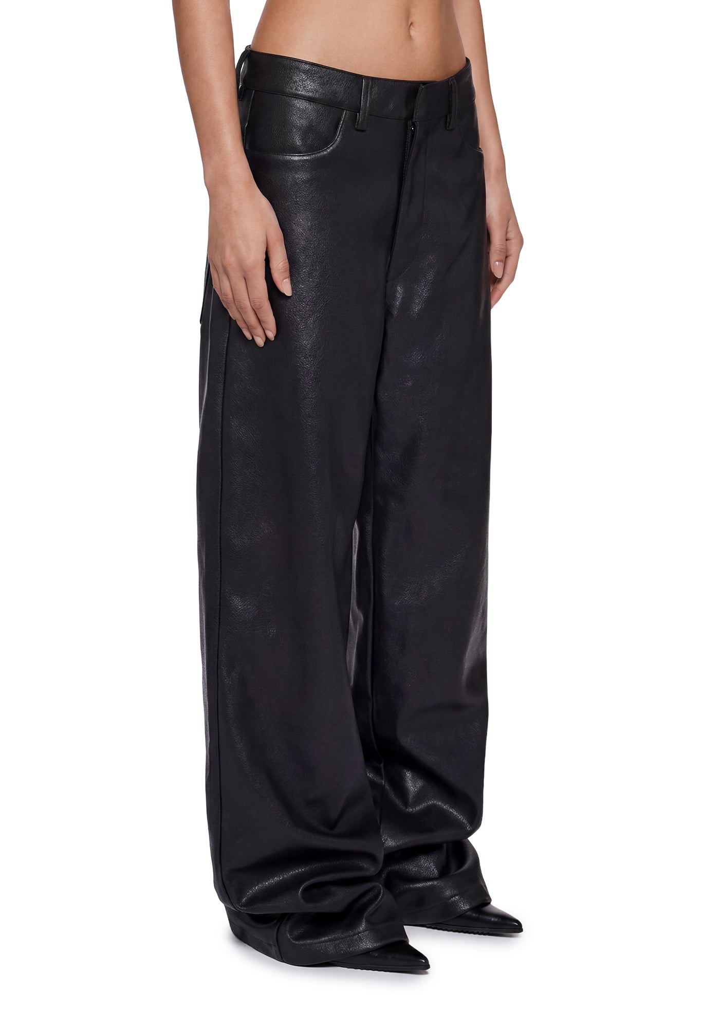 Leather Baggy Suit Trousers