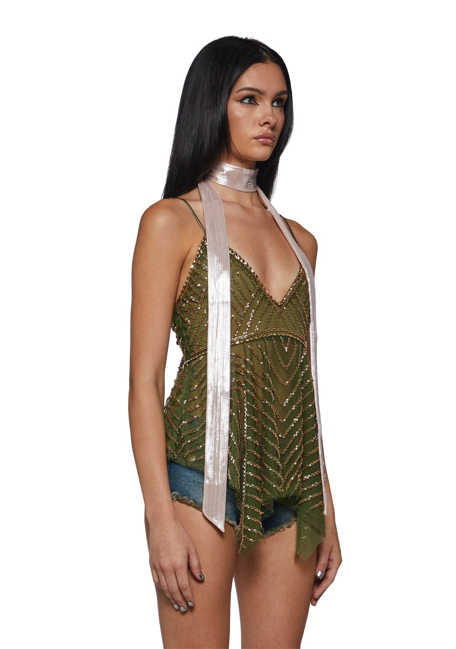 Shimmer Skinny Scarf - Silver