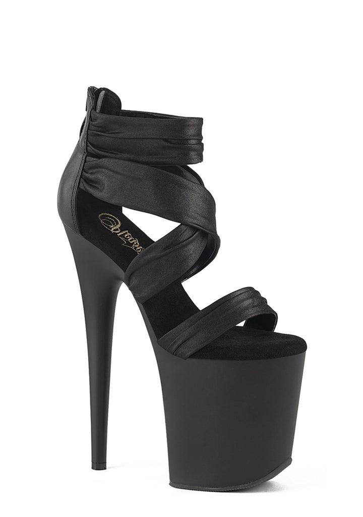 Flamingo-820 Platform Ankle Strap Sandals-Black