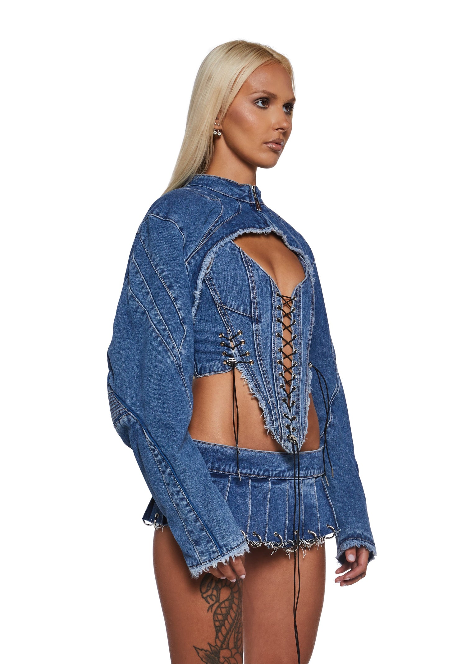 XTC Denim Choker Jacket - Blue