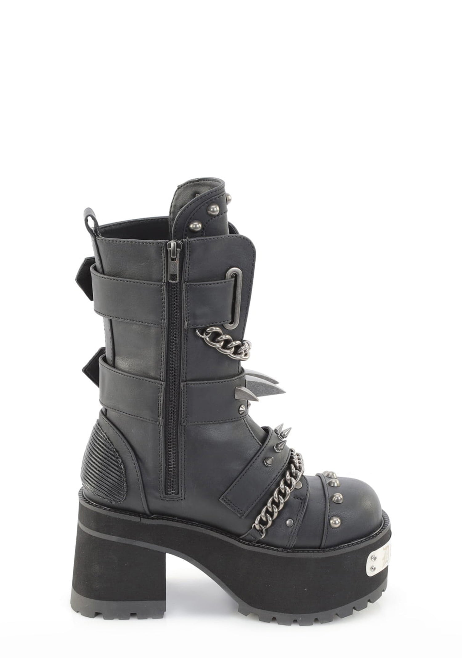 Ranger-117 Mid Calf Platform Boots with Hardware