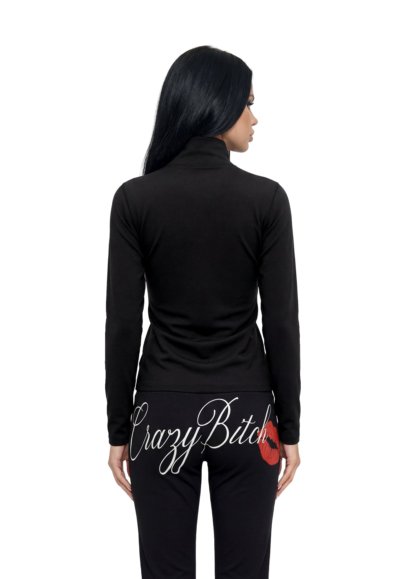 Let's Go Crazy Zip Up Jacket - Black
