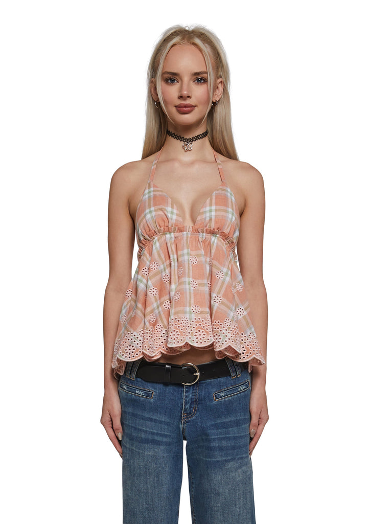 Malibu Plaid Halter Top