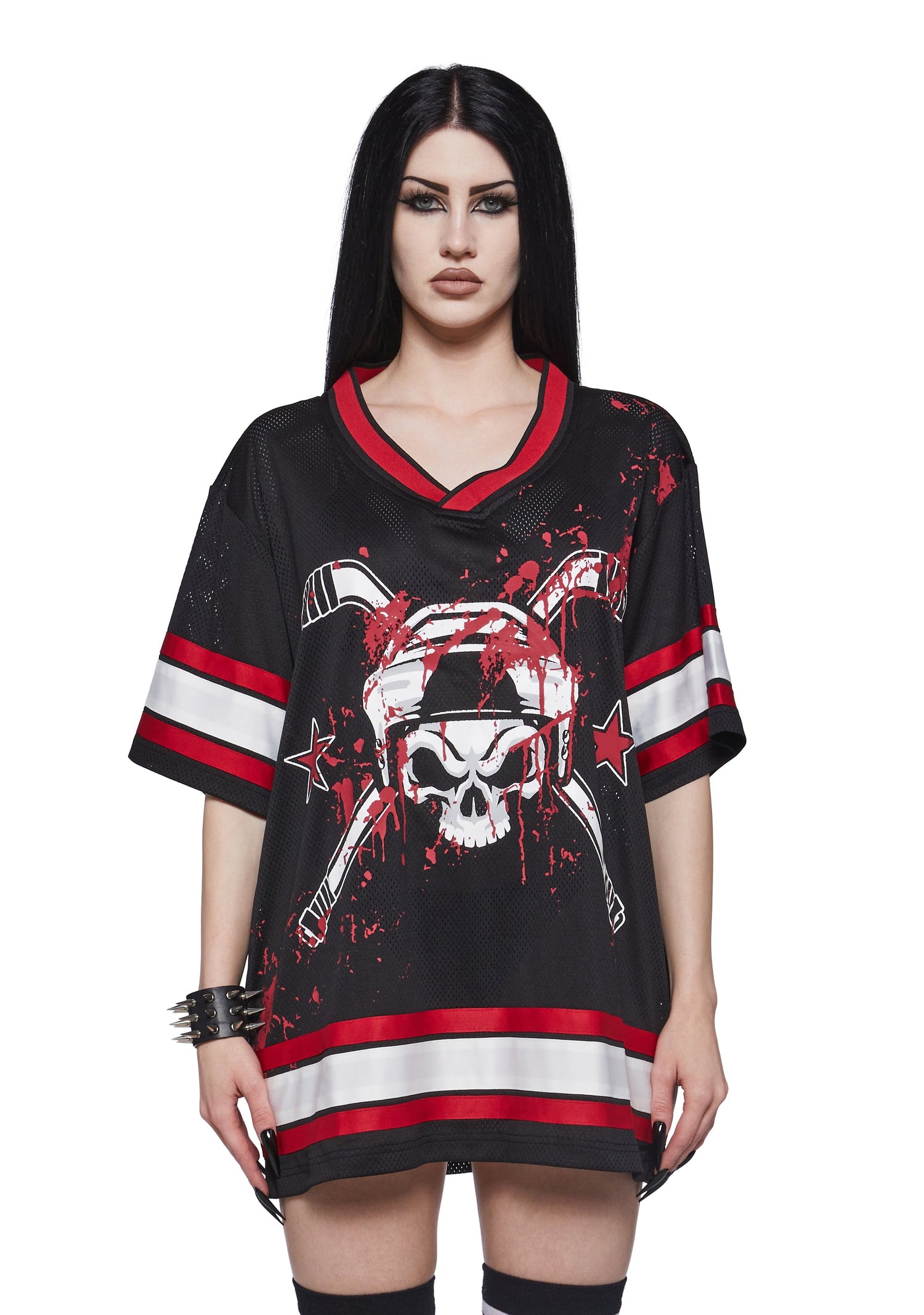 Horror Hockey Jersey Oversized Tee