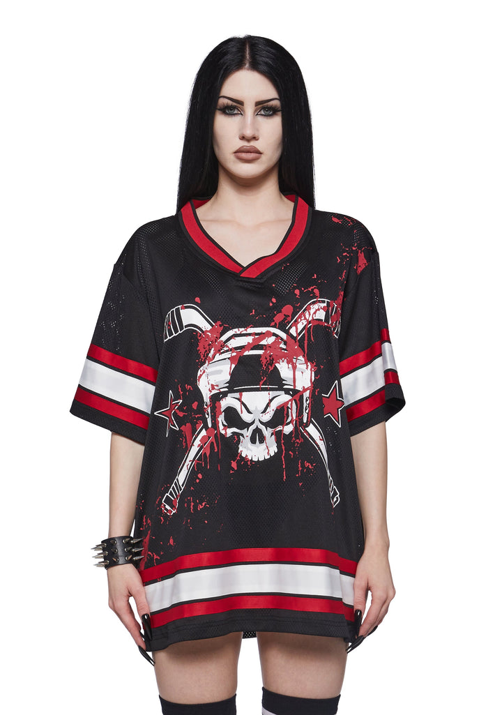 Horror Hockey Jersey Oversized Tee