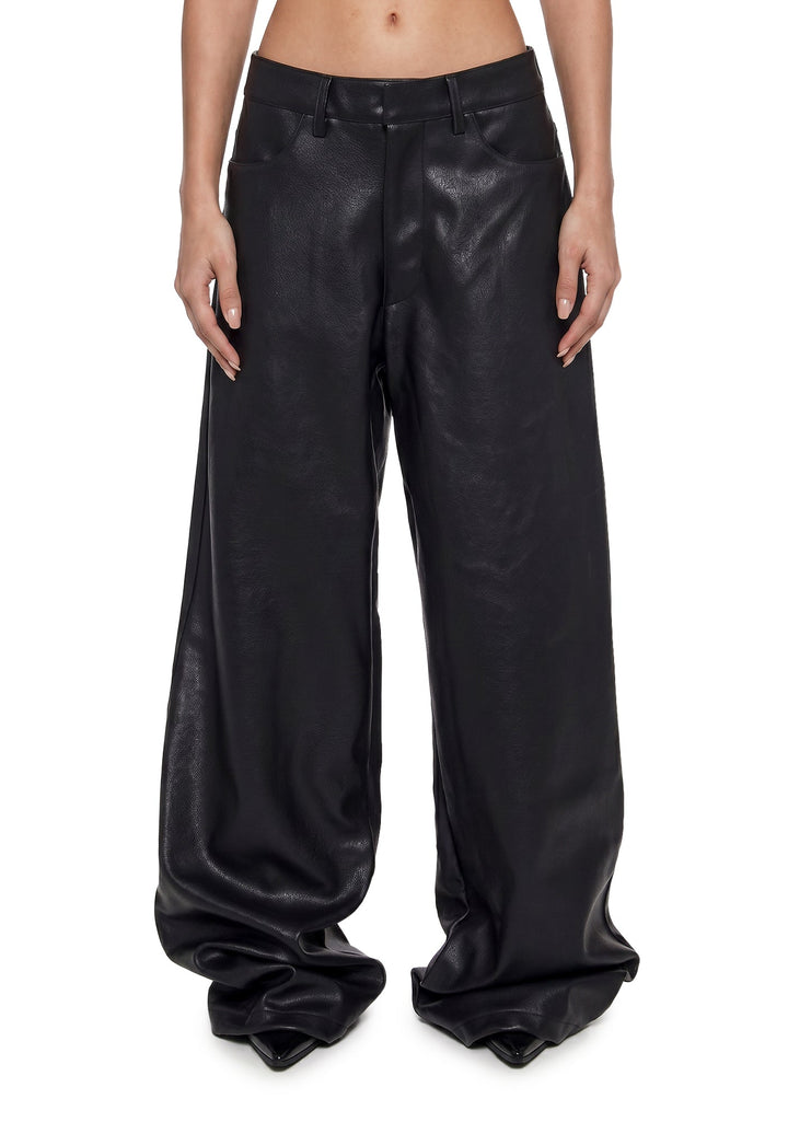 Leather Baggy Suit Trousers