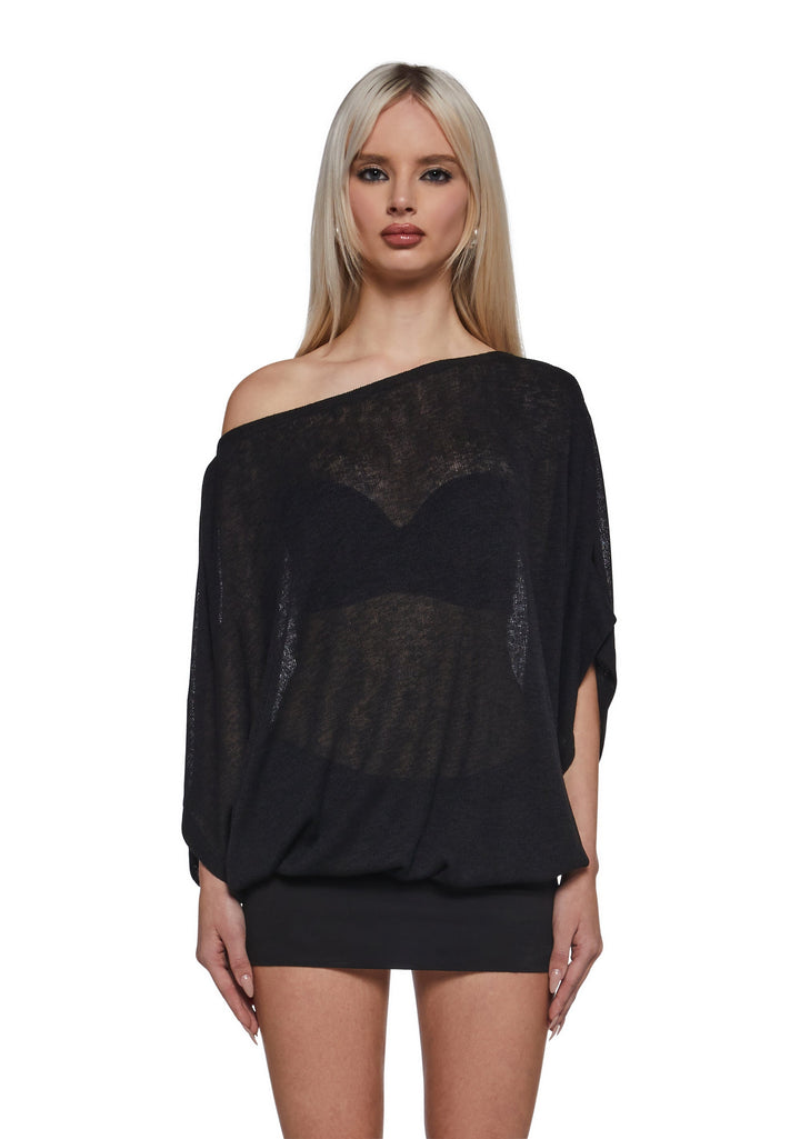 Ego Off The Shoulder Knit Mini Dress