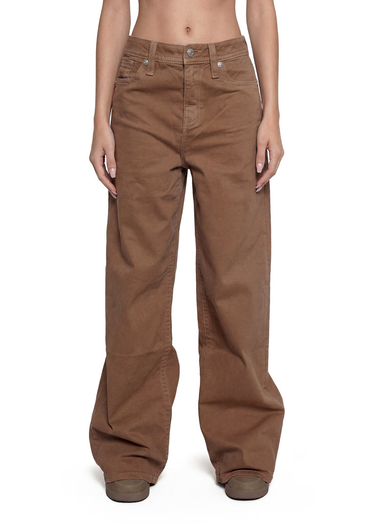Johanne Low Rise Baggy Jeans - Khaki