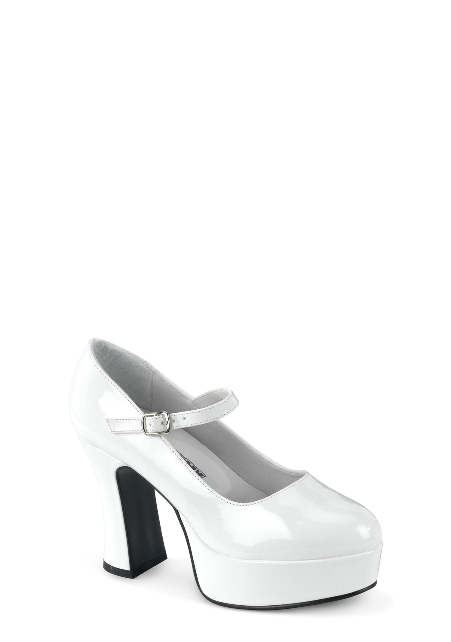 Mary Jane 50 Platform Heels - White