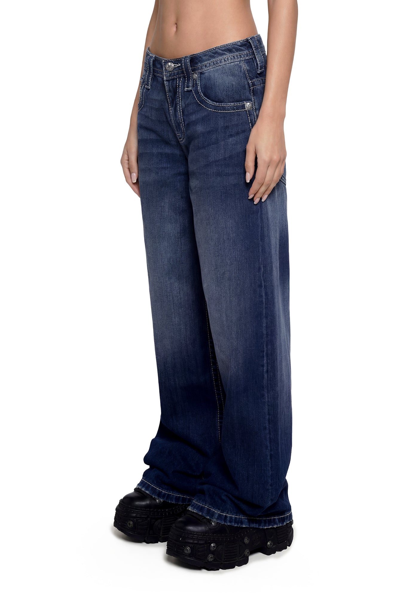 Helena Baggy Wide Leg - Medium Wash