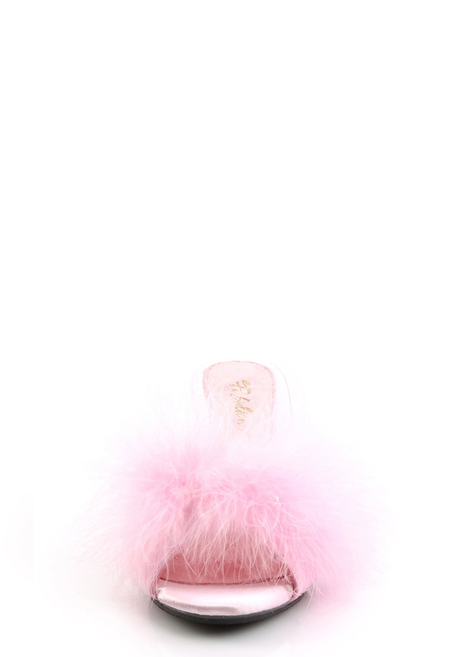 Belle 301 Fur Slip On Heels - Pink