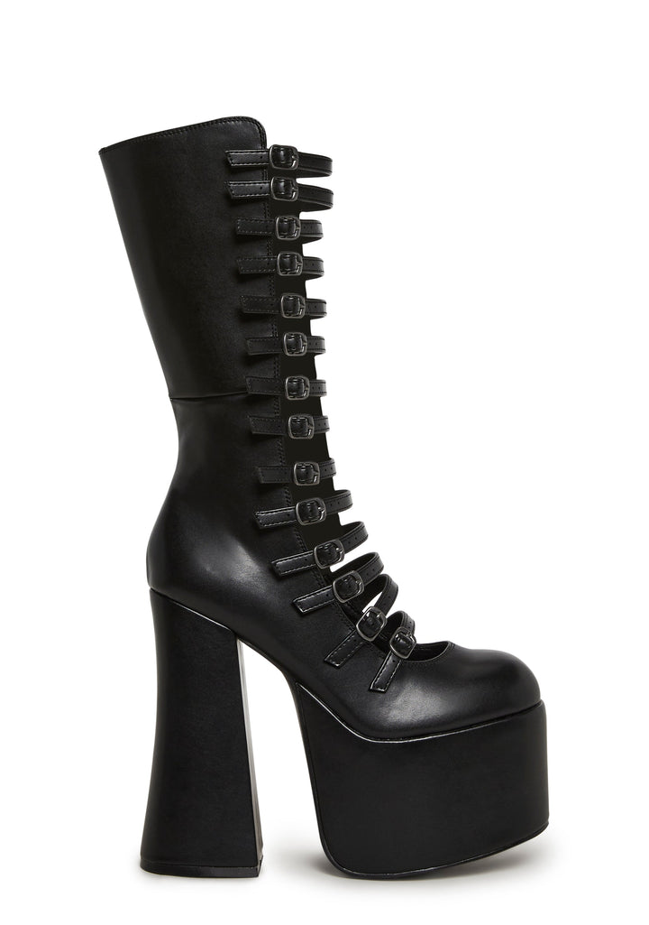 Hardcore Dazzle Platform Boots - Black
