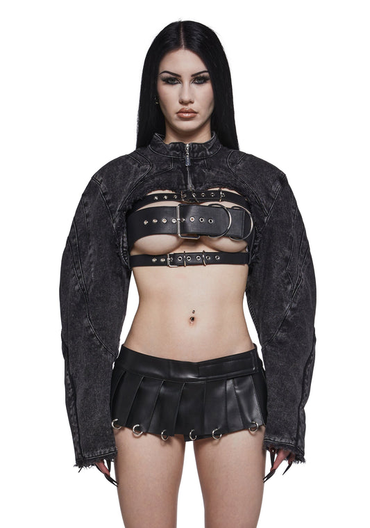 XTC Denim Choker Jacket - Black