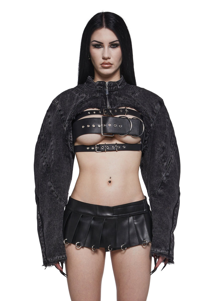 XTC Denim Choker Jacket - Black