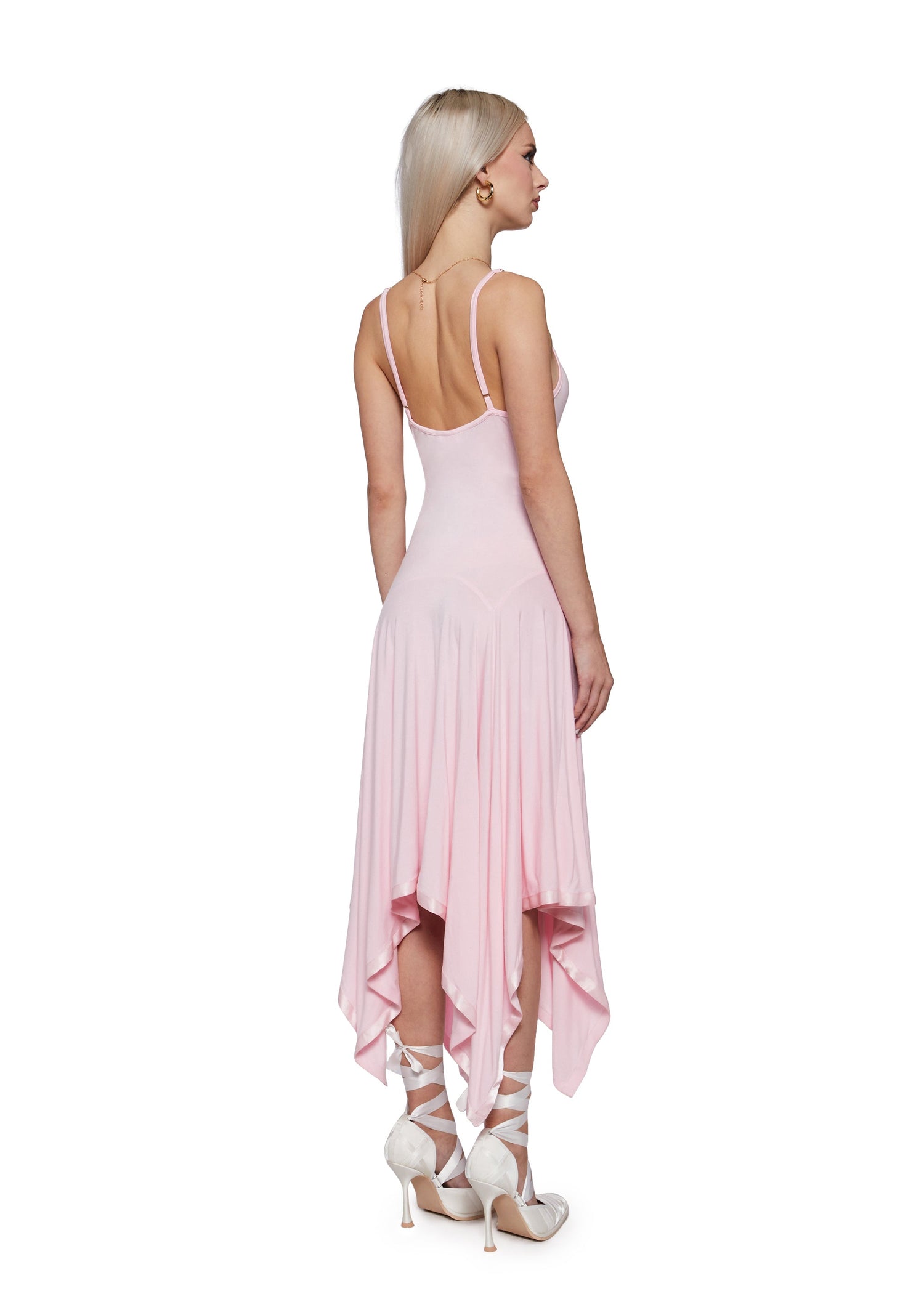 Aurora Asymmetrical Tank Midi Dress - Pink