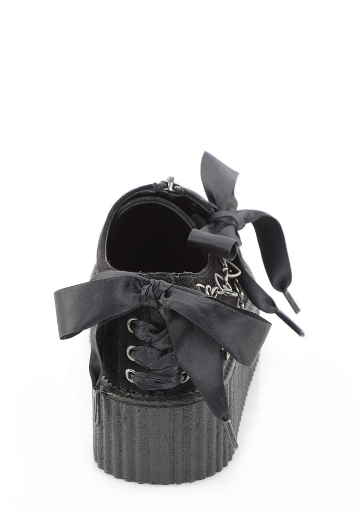 Creeper-312 Suede Oxford Platform Shoes with Bows