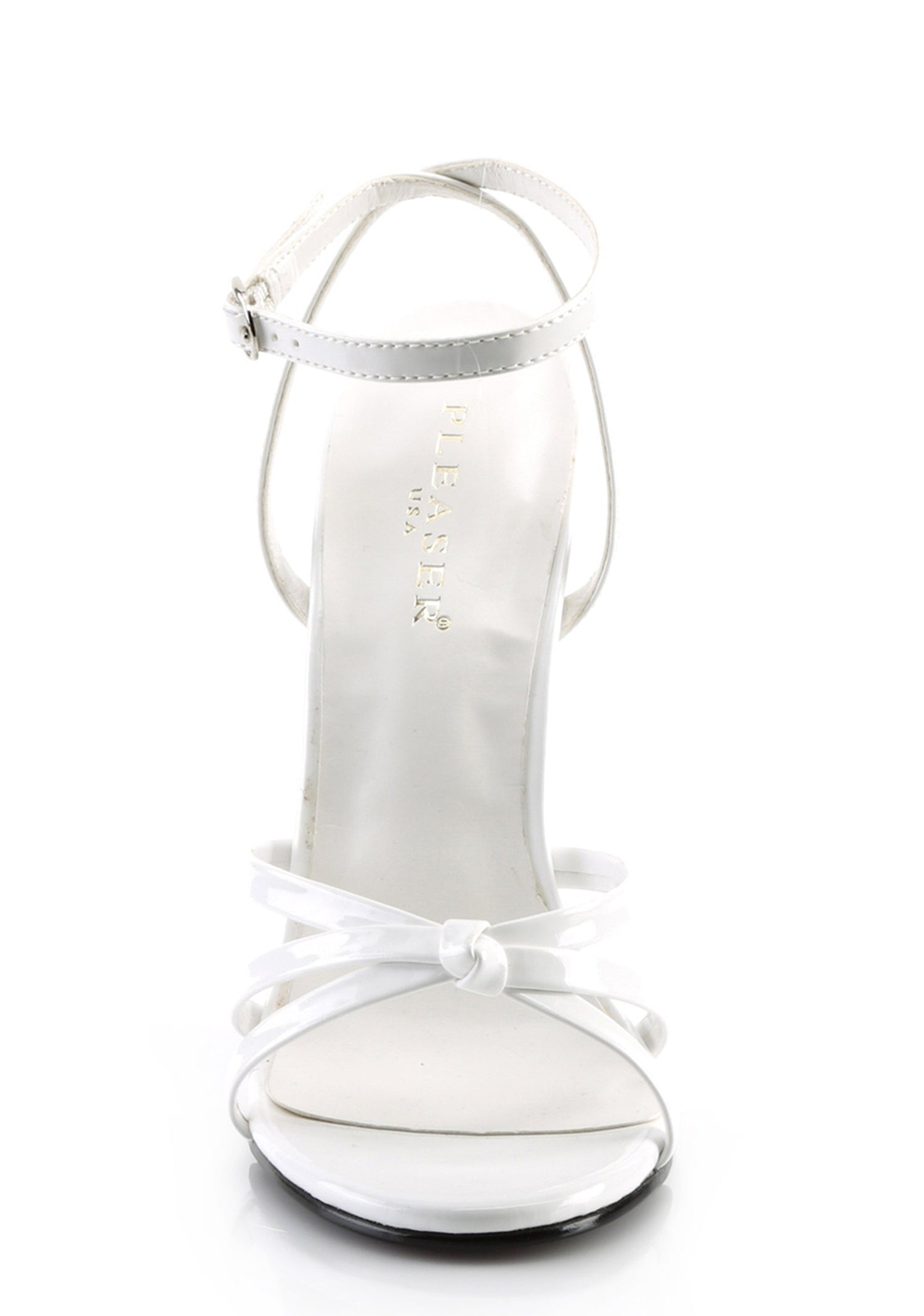 Domina-108 Strappy Ankle Wrap Sandals-White