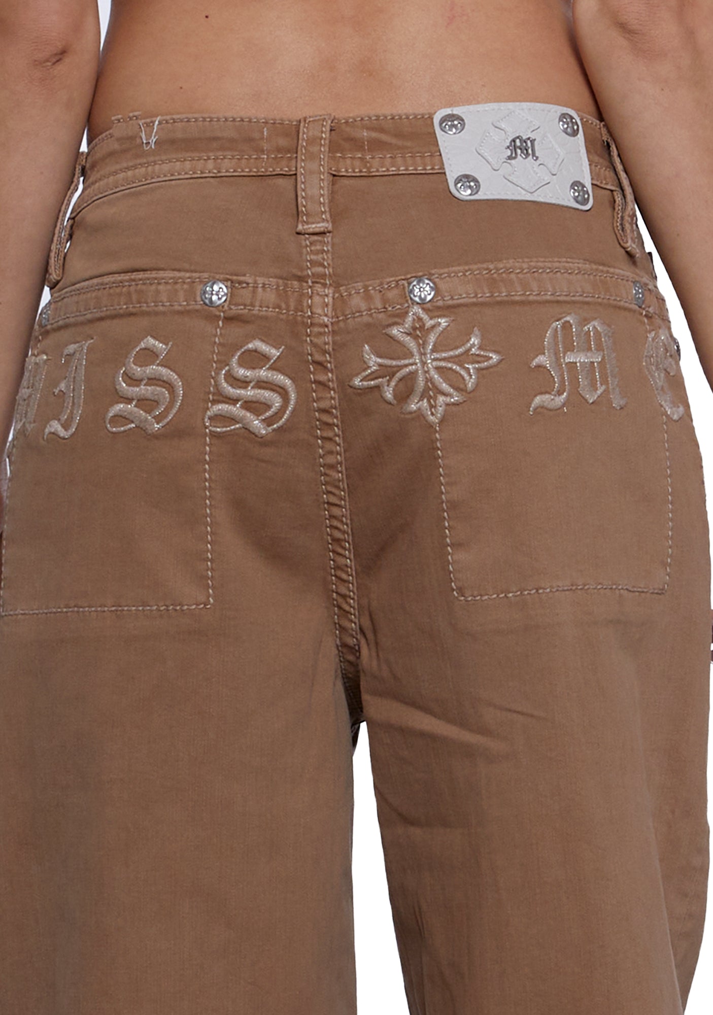Johanne Low Rise Baggy Jeans - Khaki
