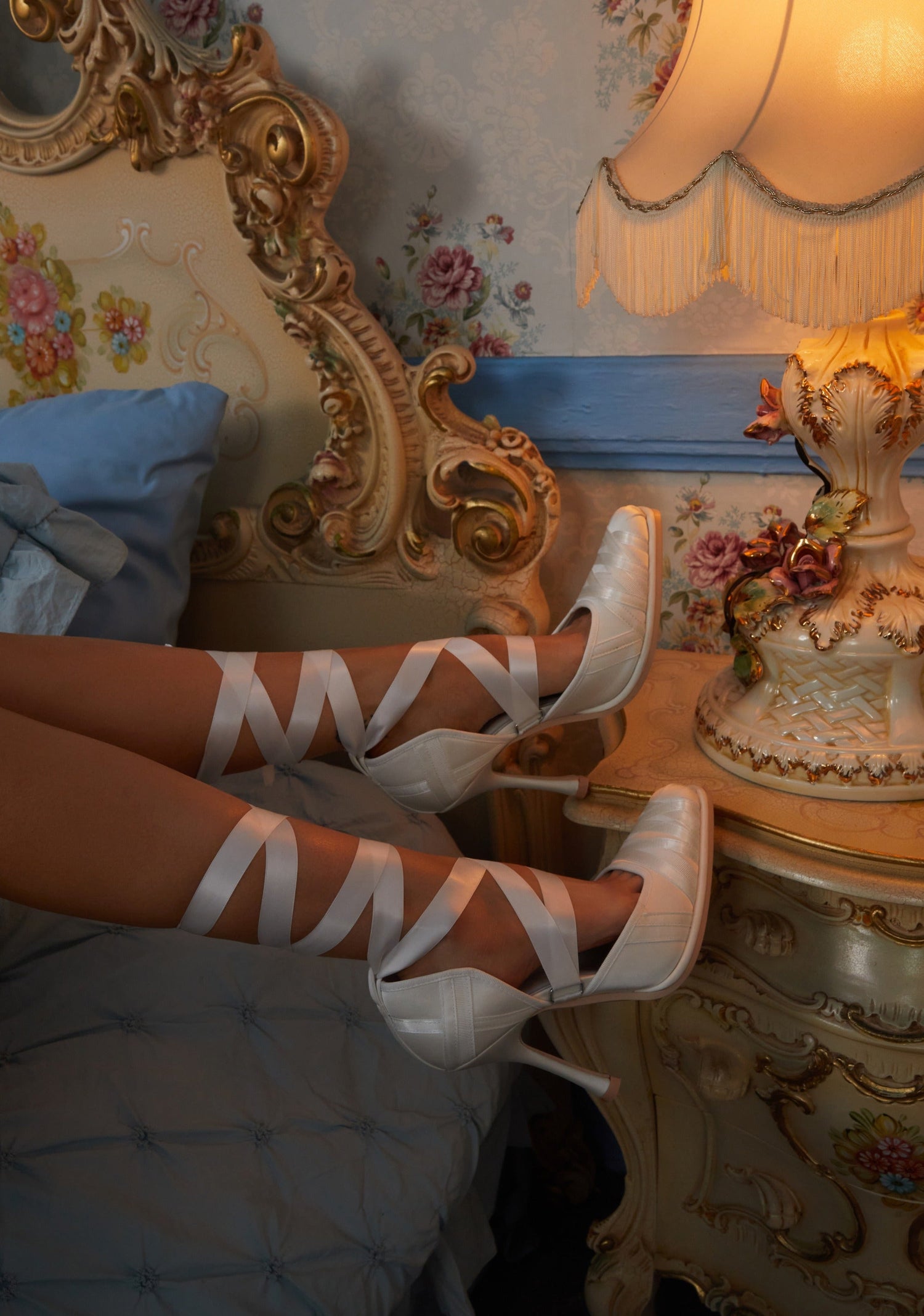 Art Form Lace Up Ballet Heels - White