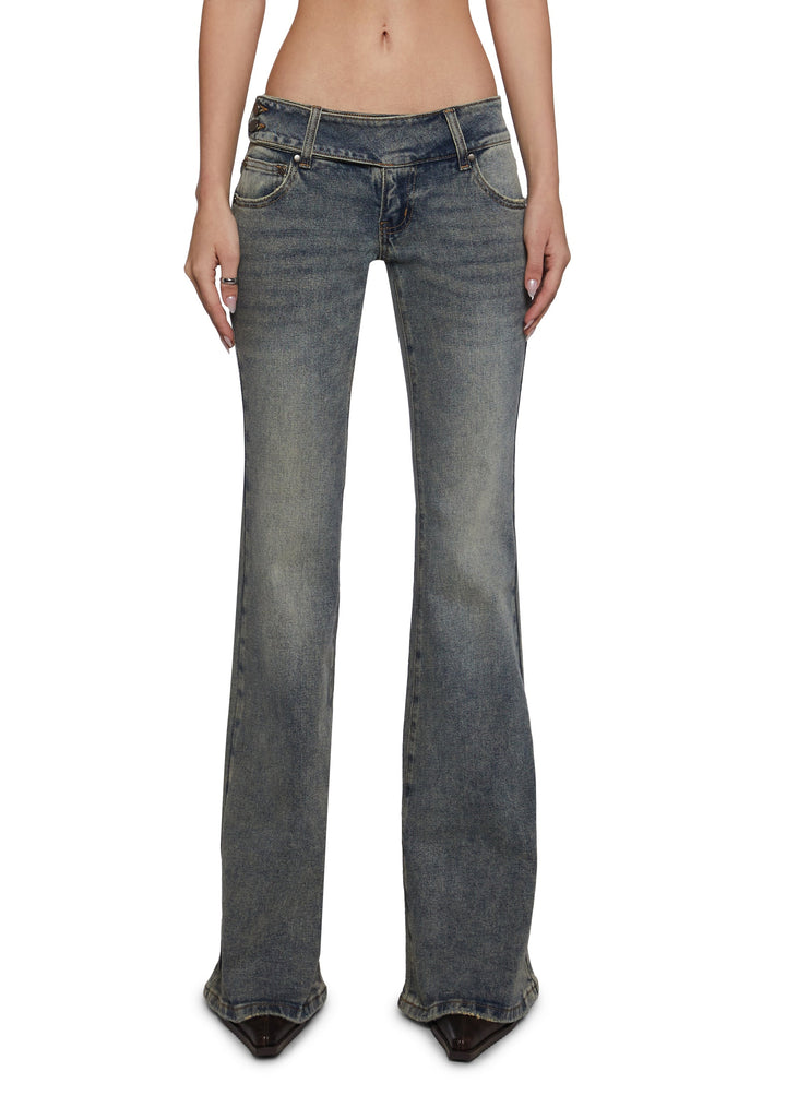 Devon Side Belt Low Rise Jeans