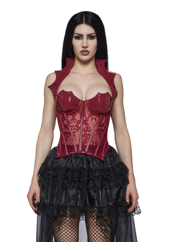 Just Wingin' It Vampy Corset - Red