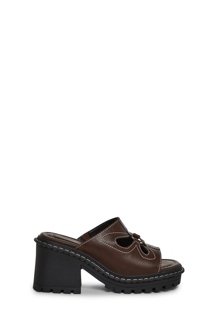 Feeling Good Platform Mules - Brown