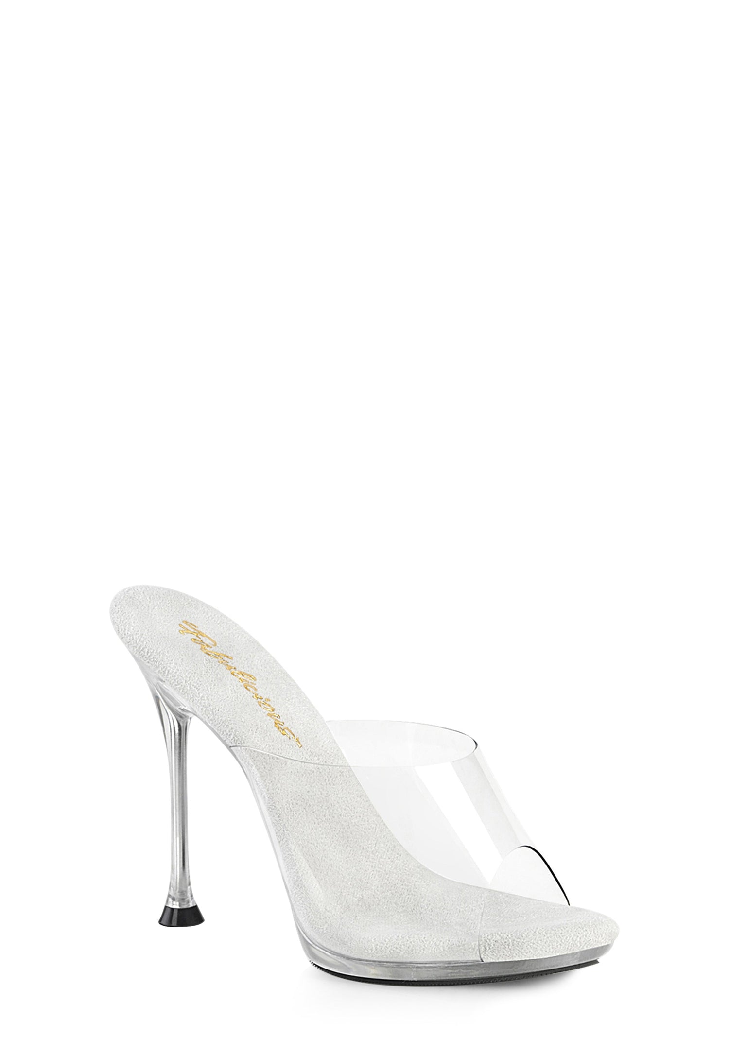 Cupid-401Clear Strap Slip on Heels