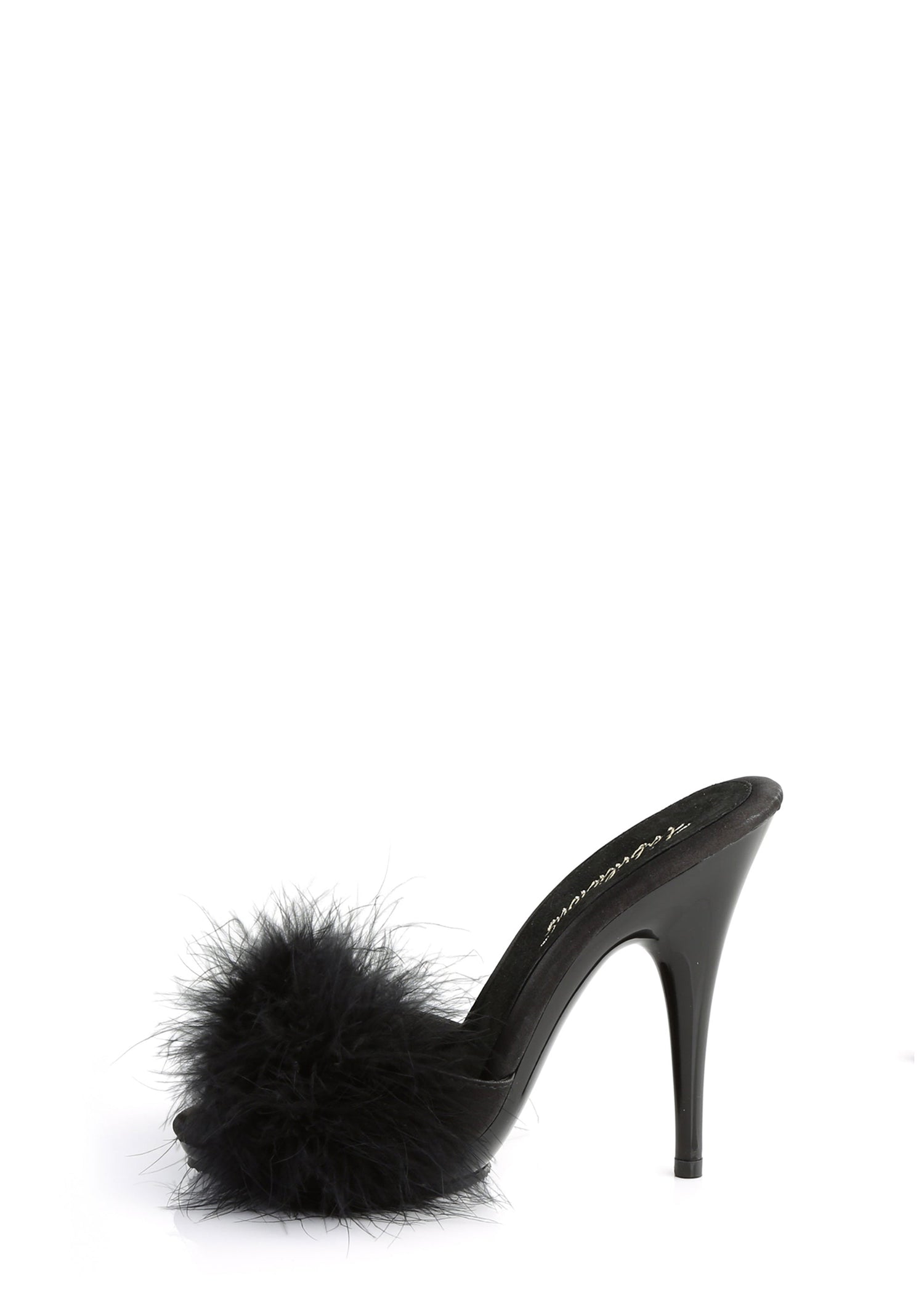 Poise-501 Platform Marabou Slides-Black